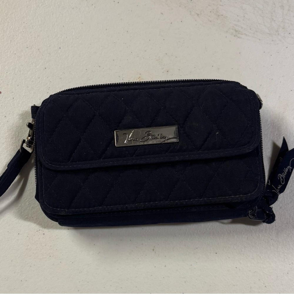 Vera Bradley Quilted Navy Wristlet